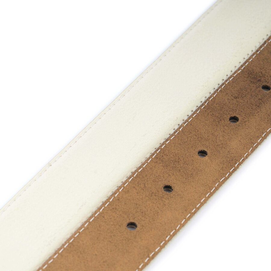 light beige grain leather belt strap for buckles 4