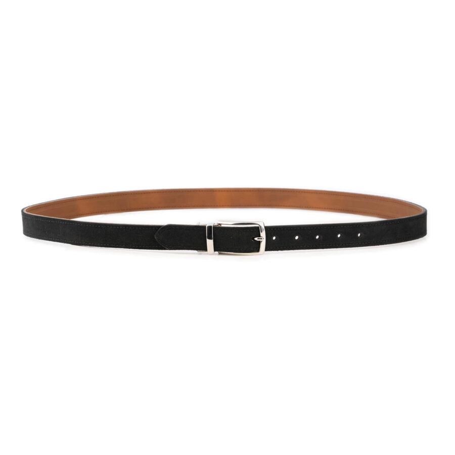 light brown black reversible mens belt metal nickel buckle 4