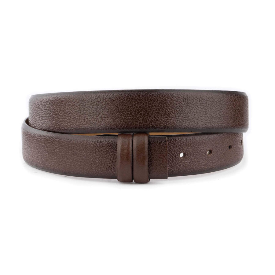 mens belt strap brown grained genuine leather 1 15 22062024 35CUT PEBBBROW