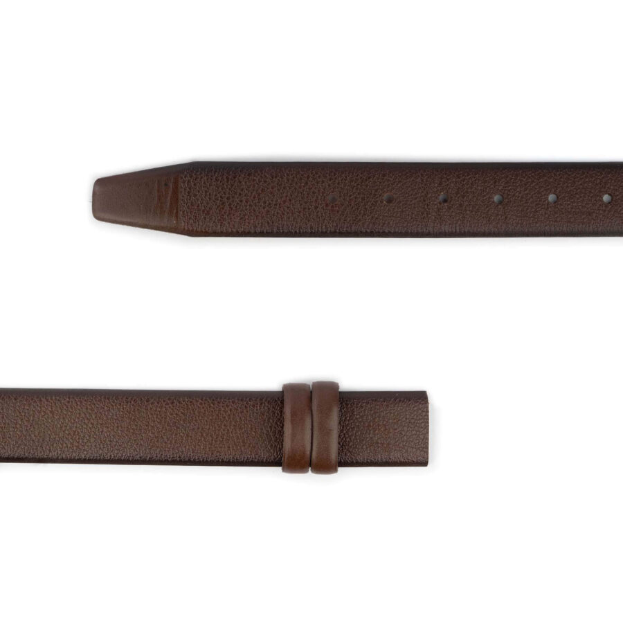 mens belt strap brown grained genuine leather 2