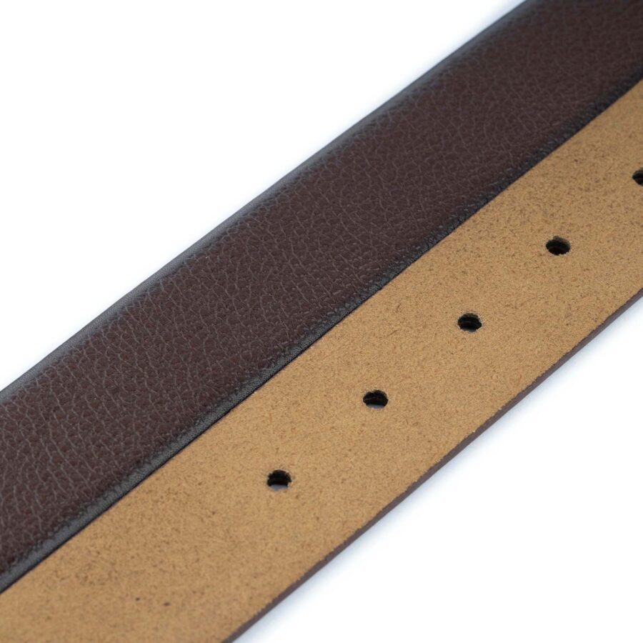 mens belt strap brown grained genuine leather 3