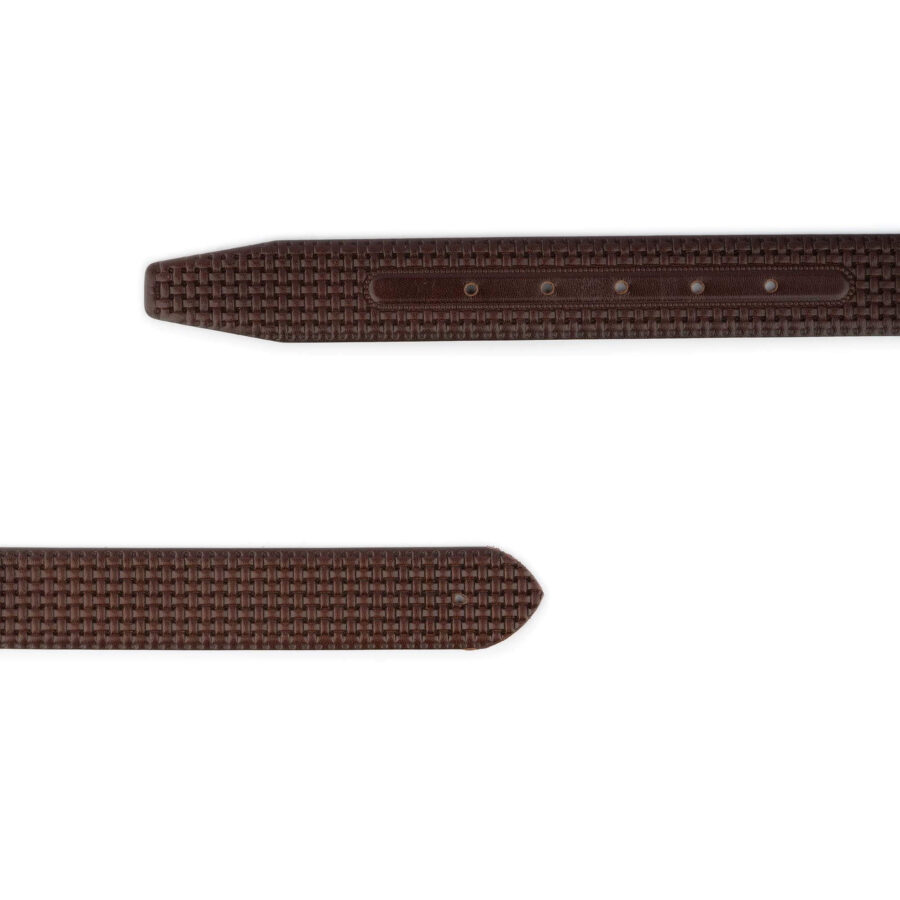 mens belt strap woven emboss dark brown leather 1 12 30072024 35 WOVEHOLBROW