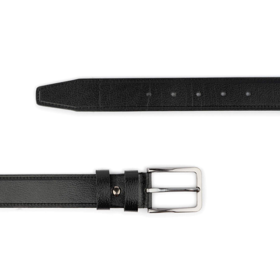 mens casual dress belt classic black buffalo leather 3 5 cm 3