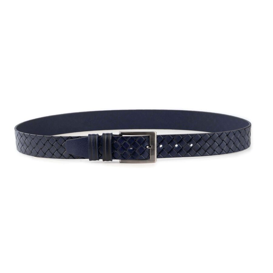 mens fashion belt dark blue braided emboss leather 3 8 cm 1 13 01072024 38 DBLUWOV