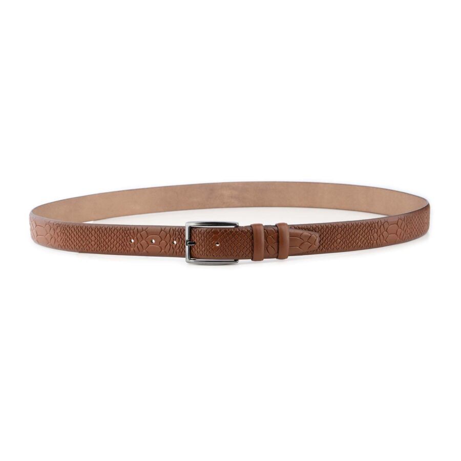 mens fashion belt snake emboss brown real leather 1 14 01072024 35 SNABRO