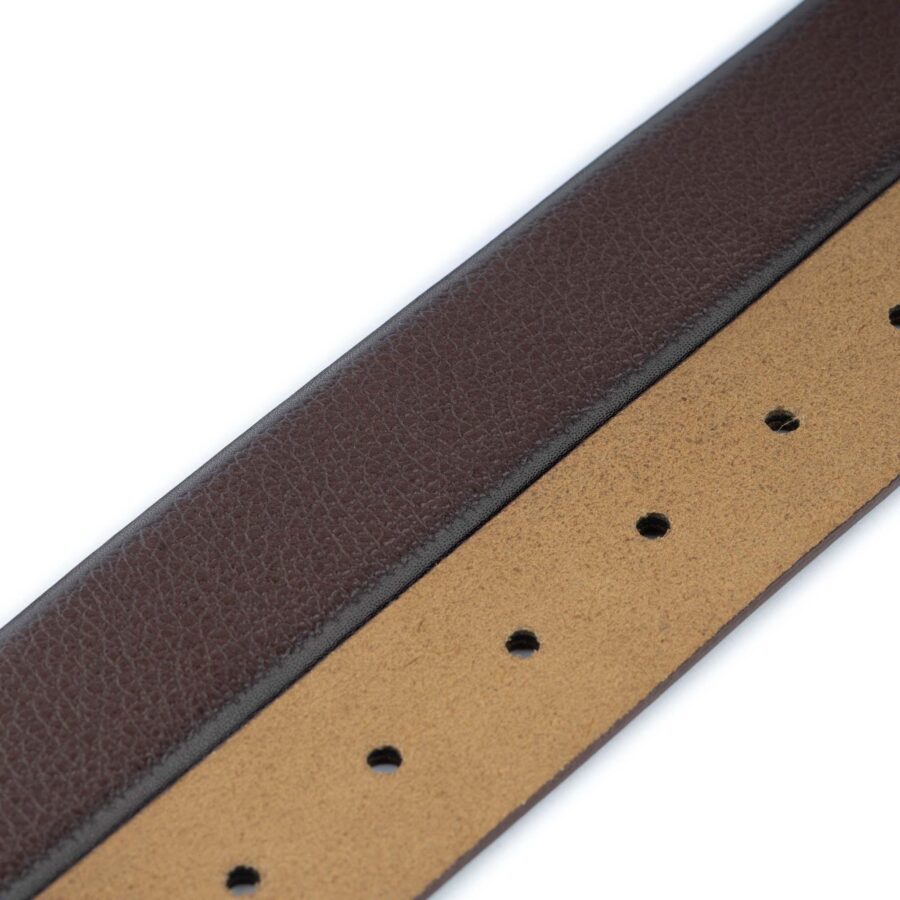 mens stylish belt brown leather grained texture 2