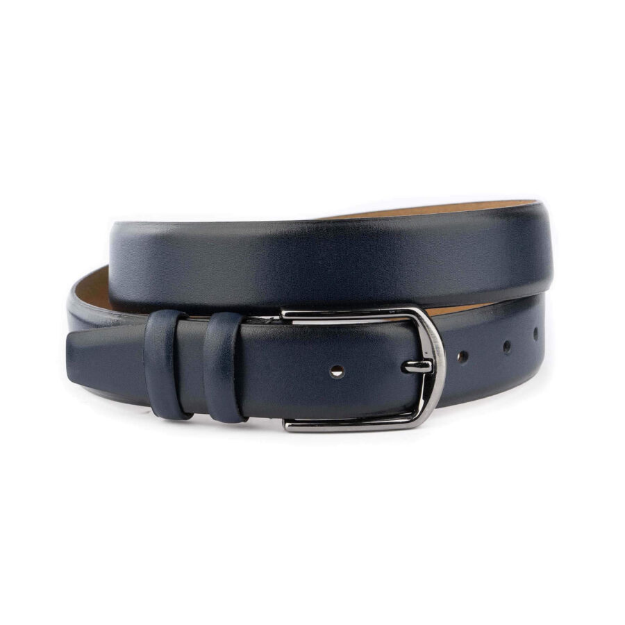 navy blue fashion belts mens genuine leather 3 5 cm 4