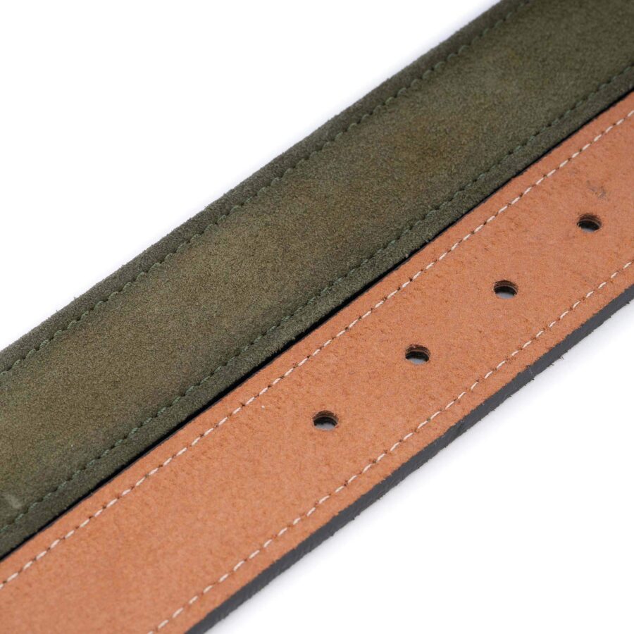 olive green suede belt for denim high quality 3 8 cm 2