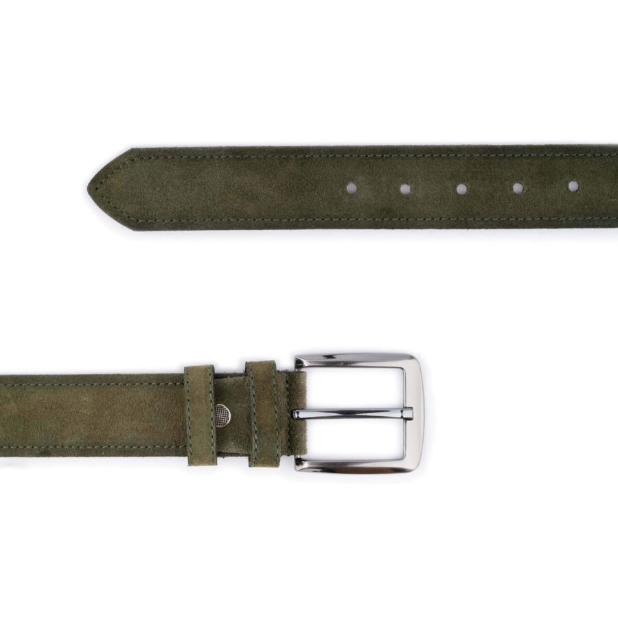 olive green suede belt for denim high quality 3 8 cm 3