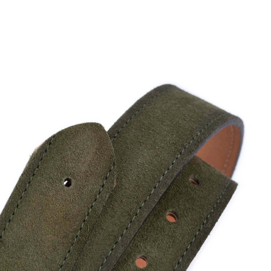 olive green suede leather belt strap for buckles 3 8 cm 2