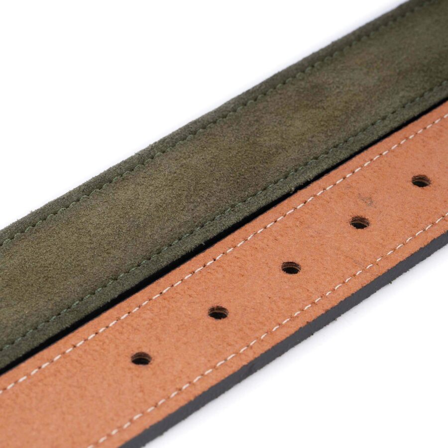 olive green suede leather belt strap for buckles 3 8 cm 3