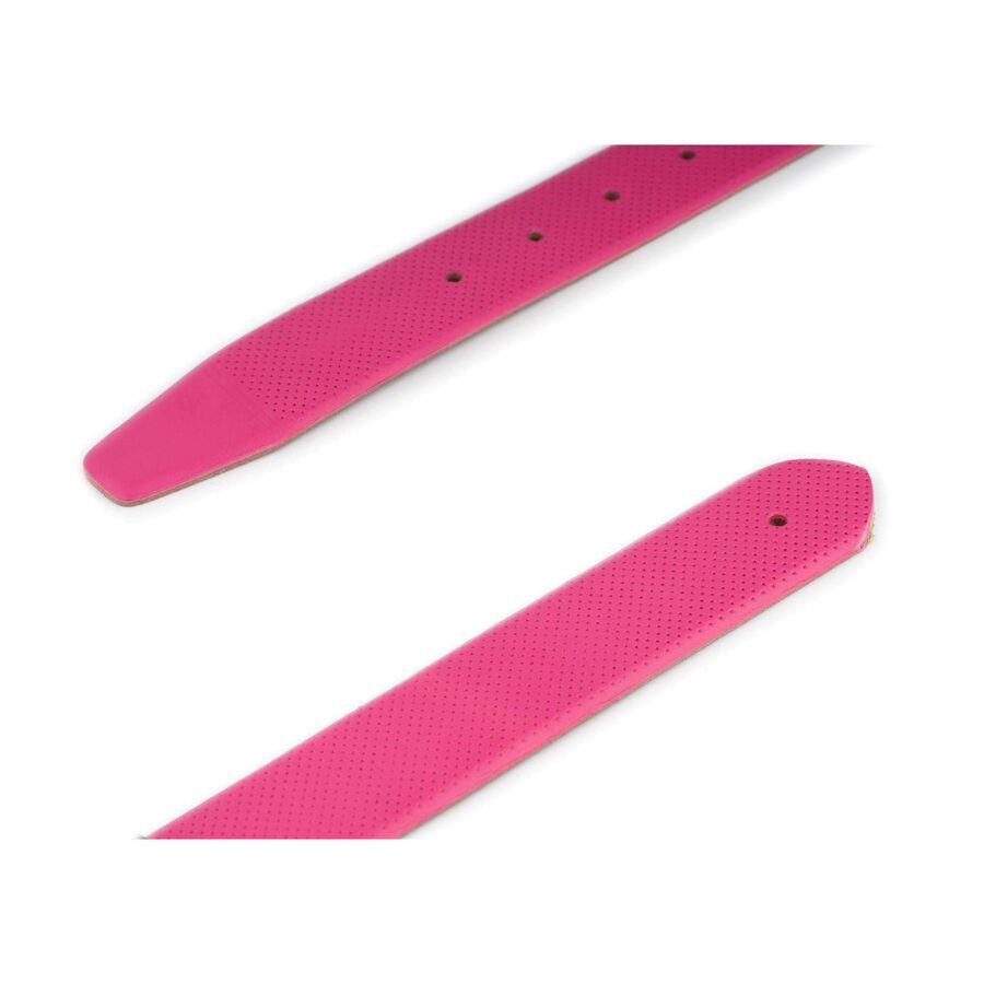 pink golf belt strap for designer buckle perforated leather 2