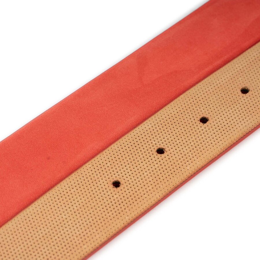 red nubuck leather belt strap replacement for buckles 3