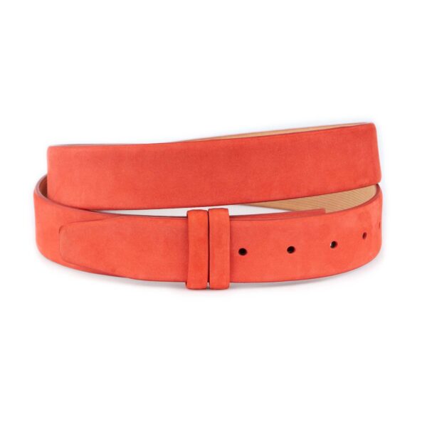 red soft nubuck leather belt strap for buckles 1 23 22062024 35CUT BREDNUBU