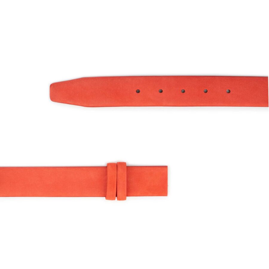 red soft nubuck leather belt strap for buckles 2