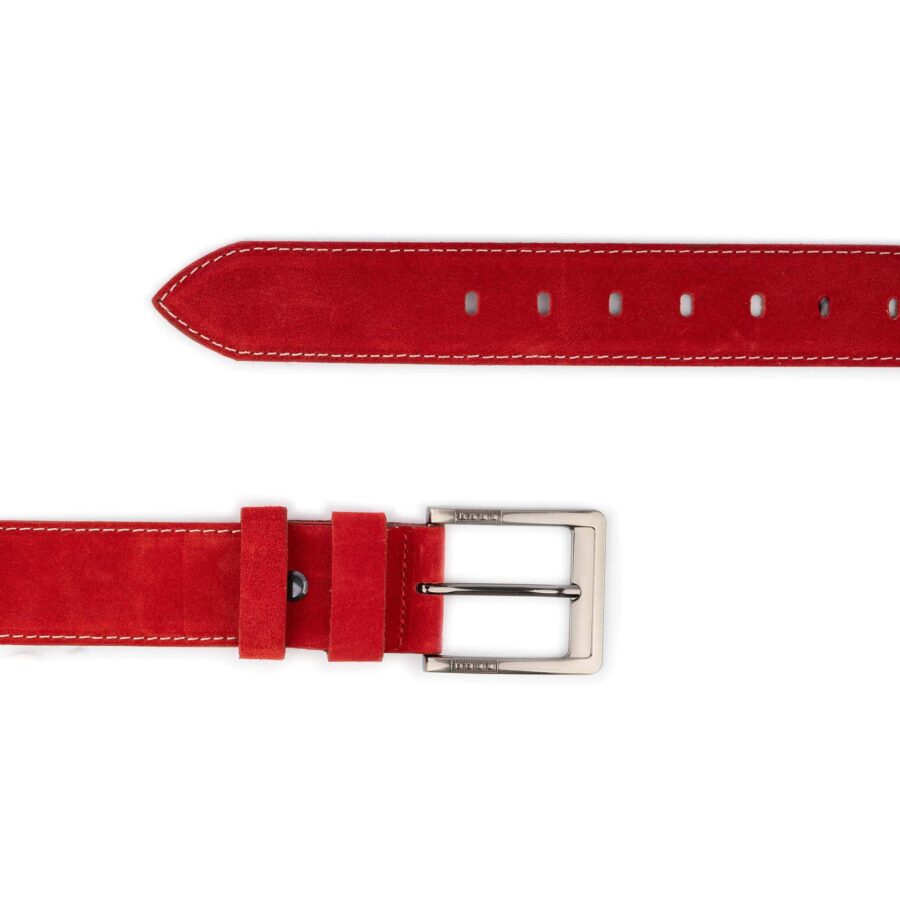 red suede casual belt high quality wide 4 5 cm 3