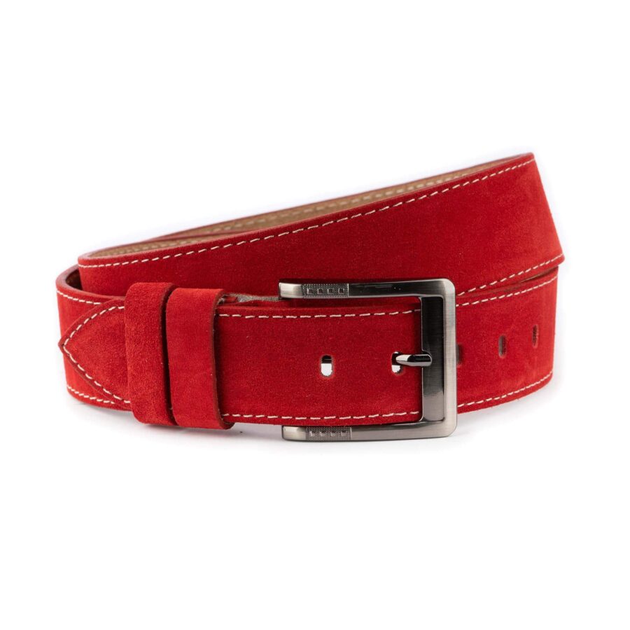 red suede casual belt high quality wide 4 5 cm 4