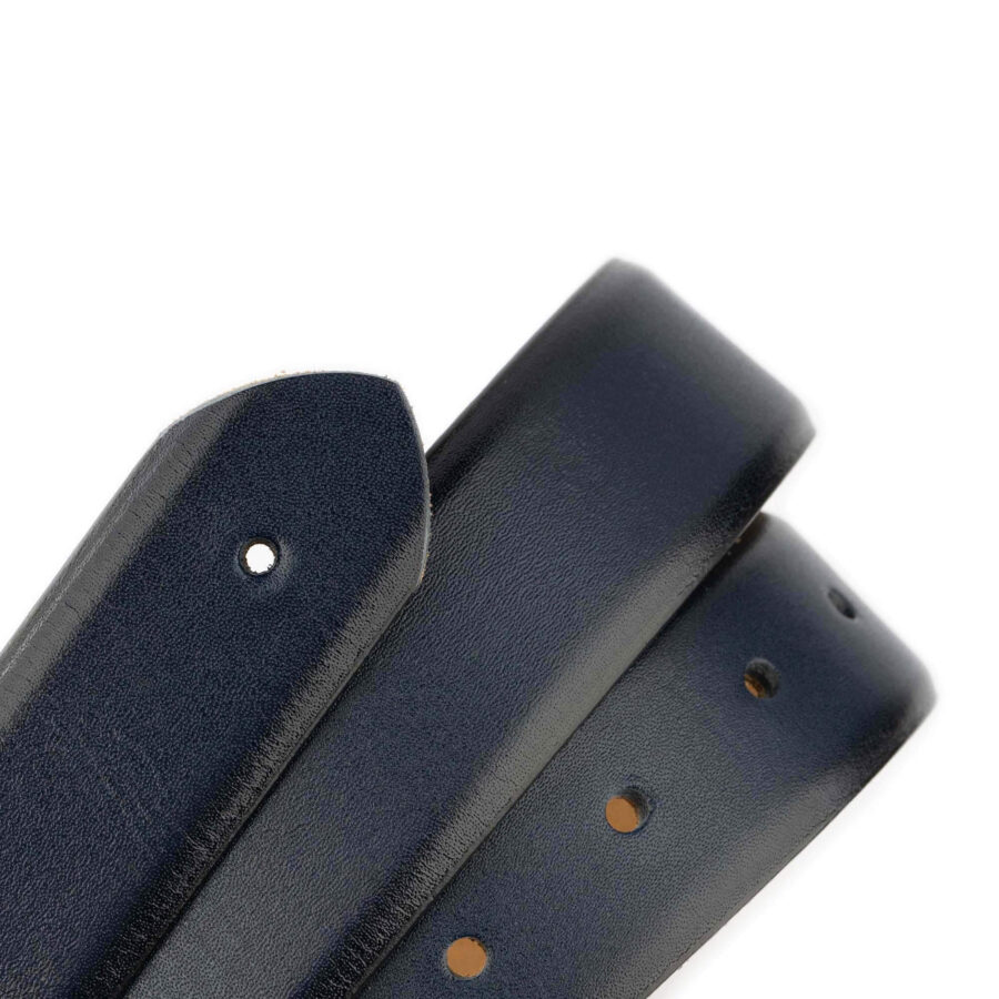 replacement navy blue leather straps without buckle 2