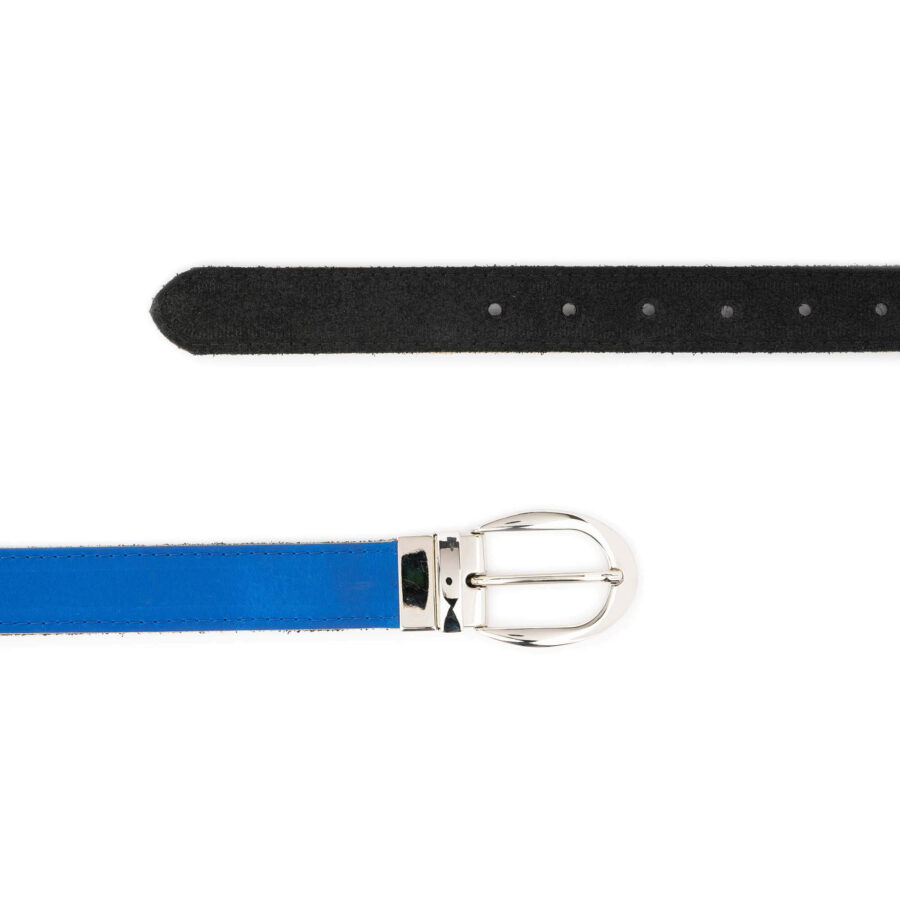 reversible belt womens leather royal blue black suede 2