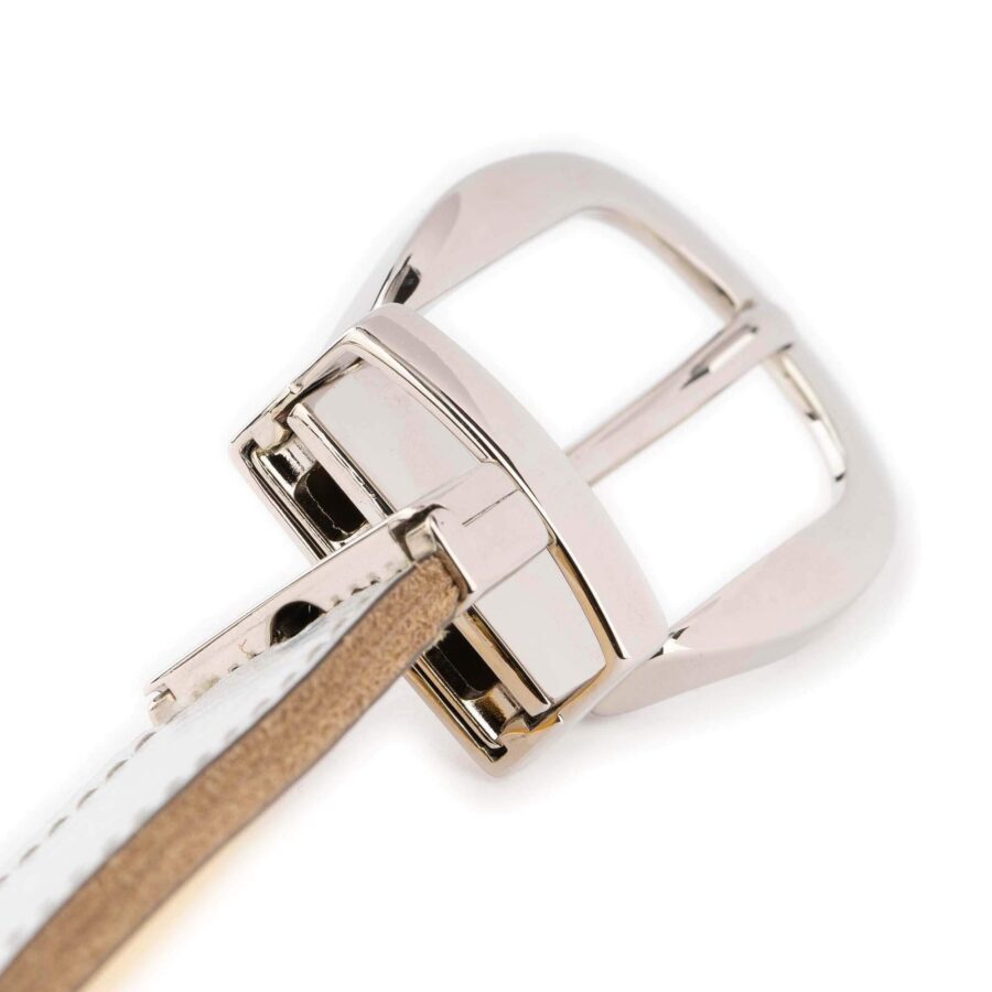 reversible belt womens silver gold genuine leather 10