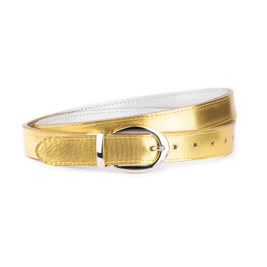 reversible belt womens silver gold genuine leather 5