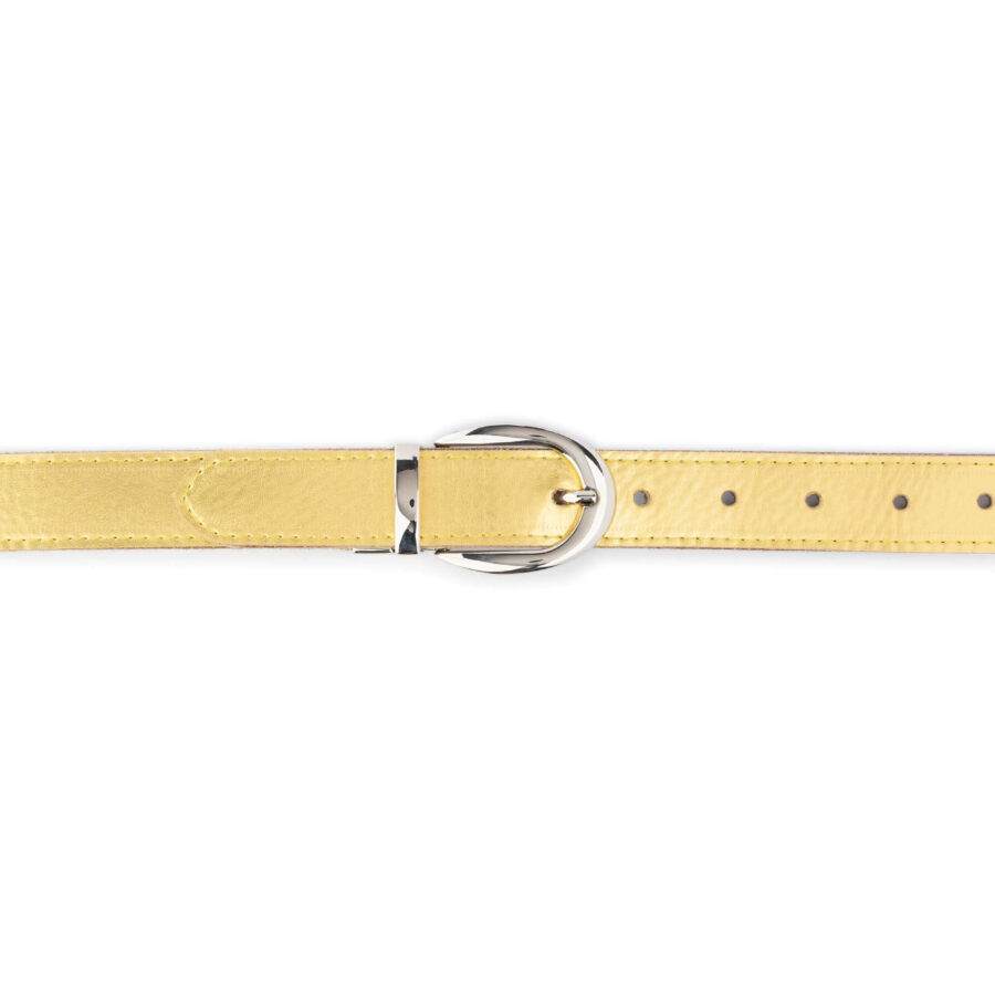 reversible belt womens silver gold genuine leather 7