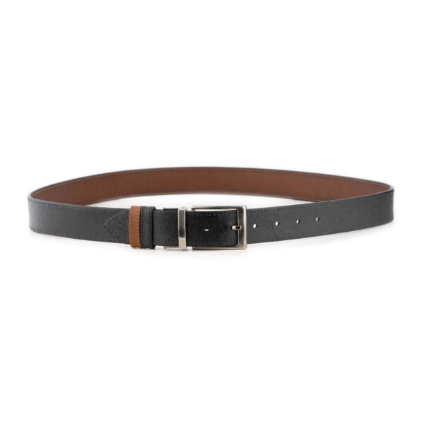 reversible fashion belt for men black brown buffalo leather 1 18 01072024 35 REVBLBRO STIT