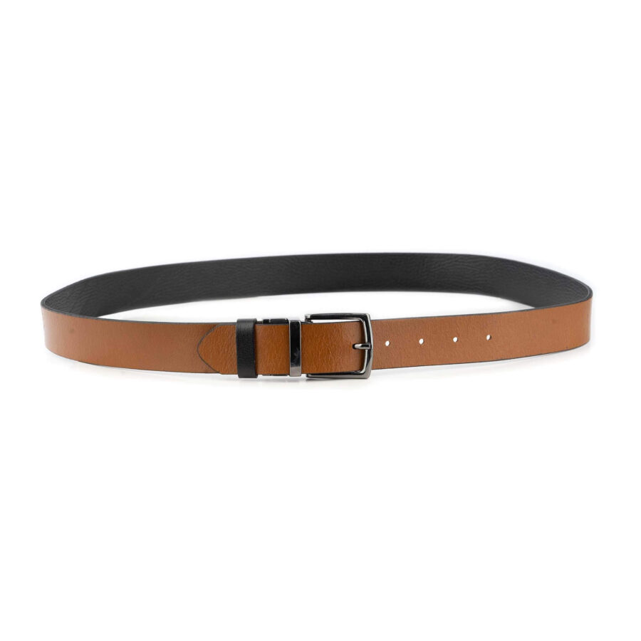 reversible trendy belts men black light brown leather 2