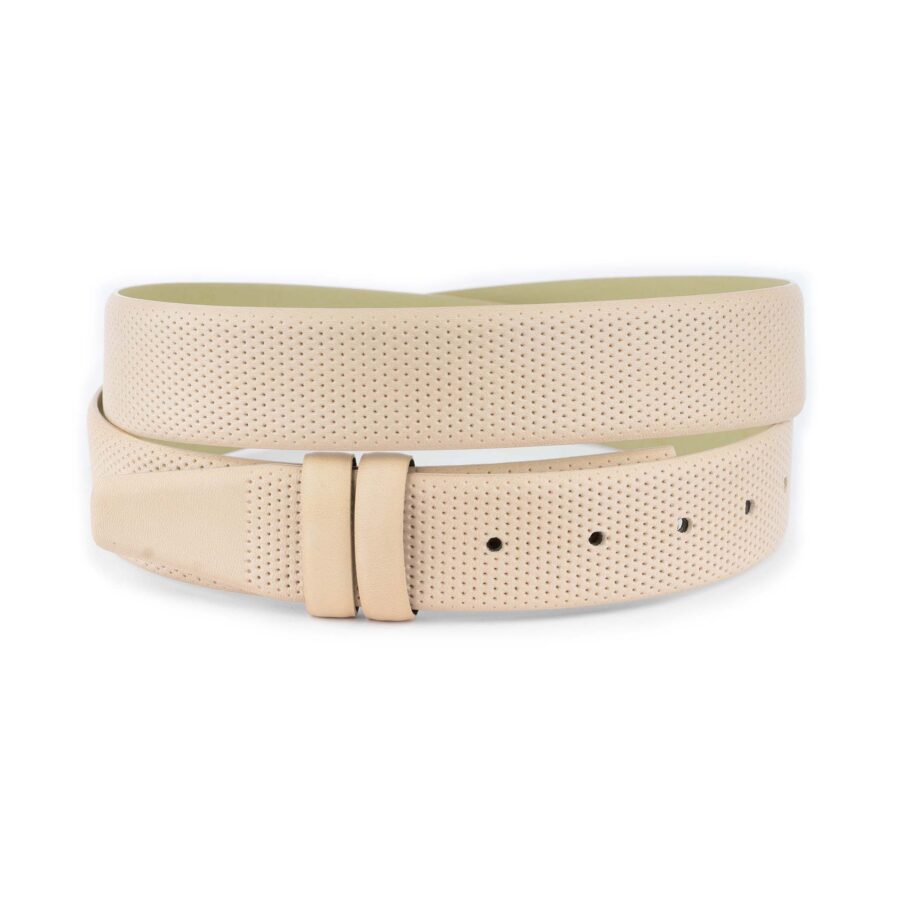 sand color replacement belt strap dot leather 1 25 22062024 35CUT BEIGPERF