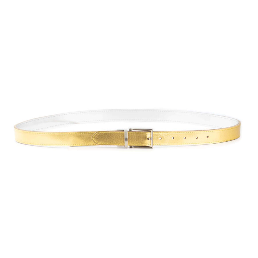 silver gold mens reversible belt genuine leather 10