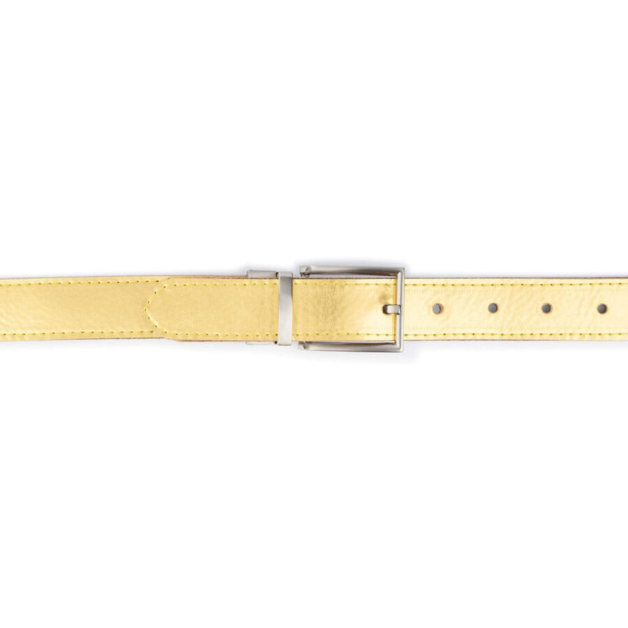 silver gold mens reversible belt genuine leather 8