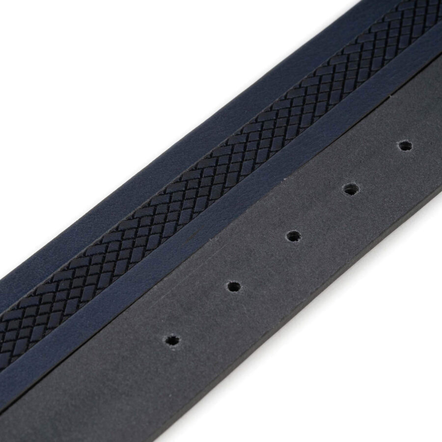 stylish dark blue laser cut belt for men 2 1