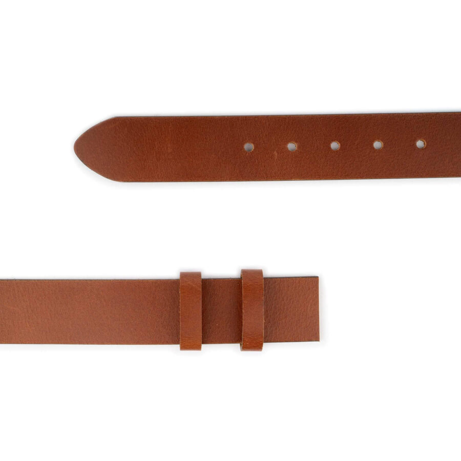 tan belt straps without buckle 3 8 cm real leather 2