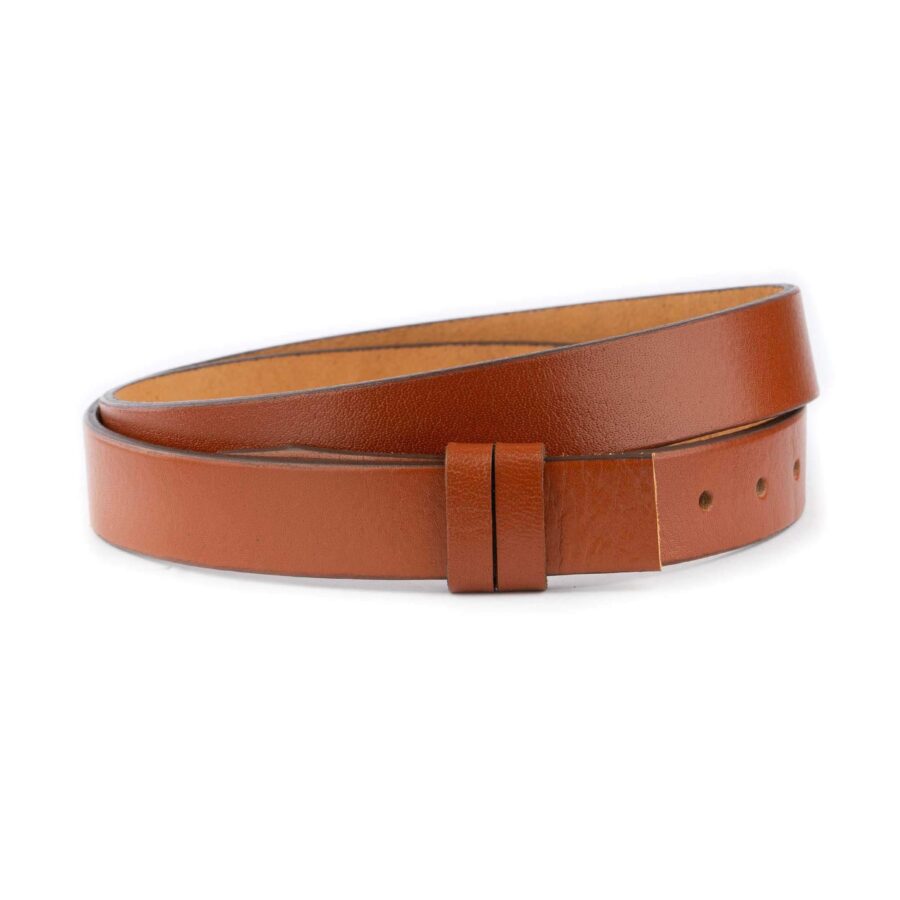 tan brown buffalo leather belt strap without buckle 1 28 22062024 30CUT TANBBUFF