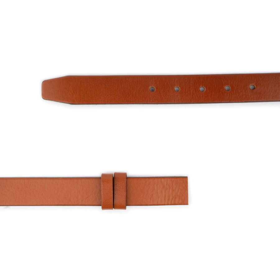 tan brown buffalo leather belt strap without buckle 2