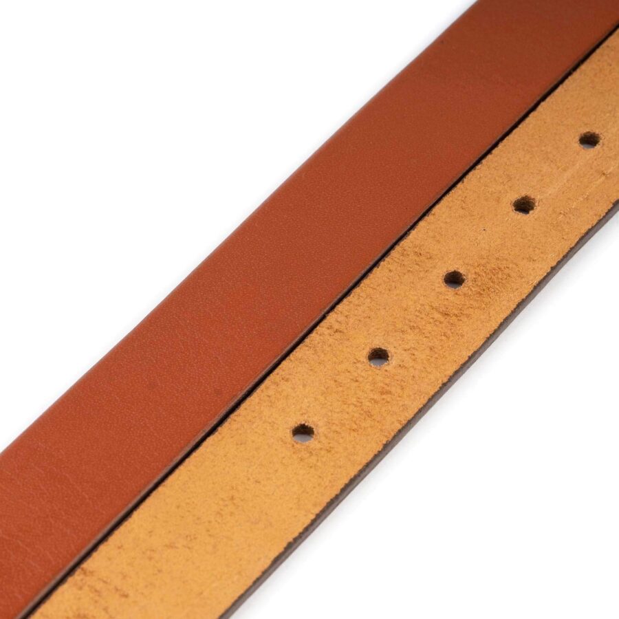 tan brown buffalo leather belt strap without buckle 3