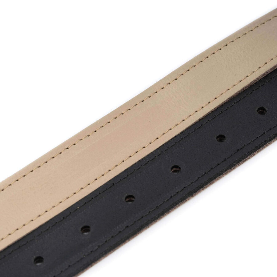 taupe black reversible mens belt nickel metal buckle 3