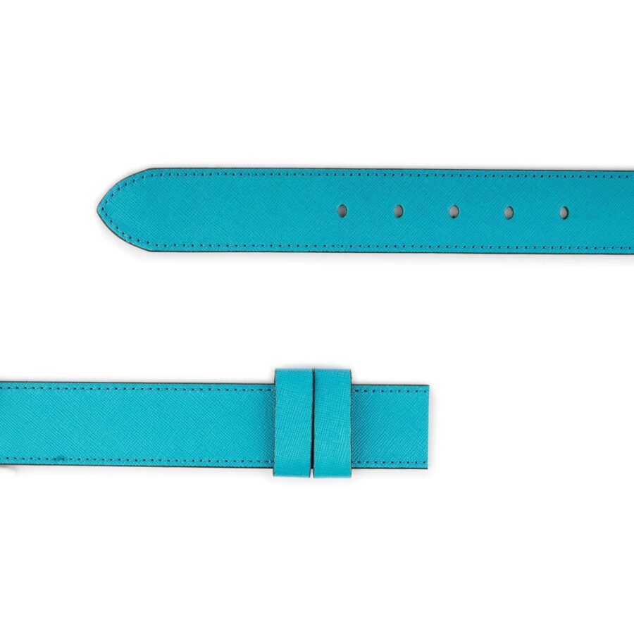 turquoise saffiano belt strap for designer buckles top quality 2