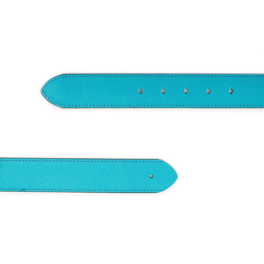 turquoise saffiano belt strap replacement for buckles 3 8 cm 1 01 22062024 38HOL SAFFTURQ