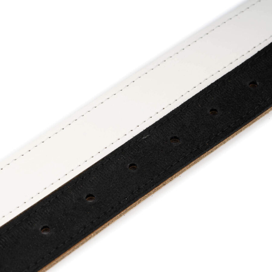 white black mens reversible belt with nickel buckle 3