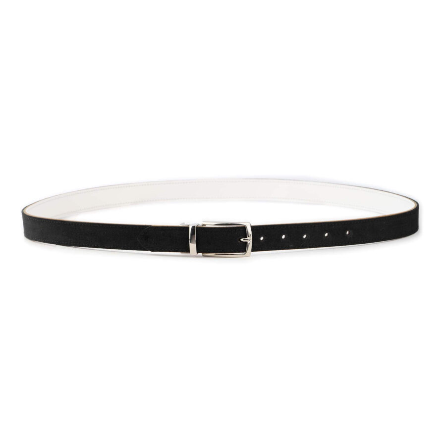 white black mens reversible belt with nickel buckle 5