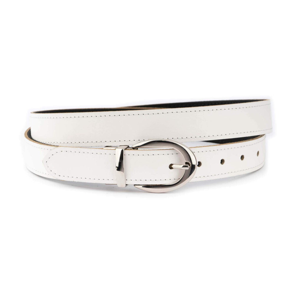 REVERSIBLE BUCKLE BELT SOLID WHITE main image 0