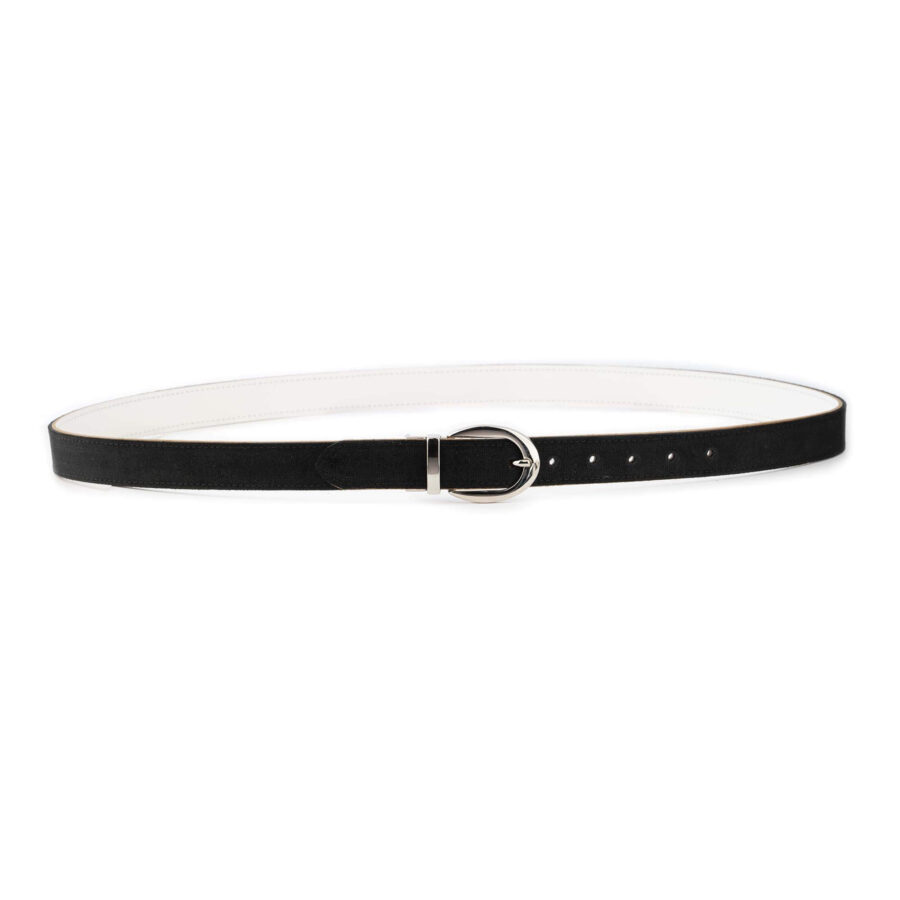 white black womens reversible leather belt oval buckle 6