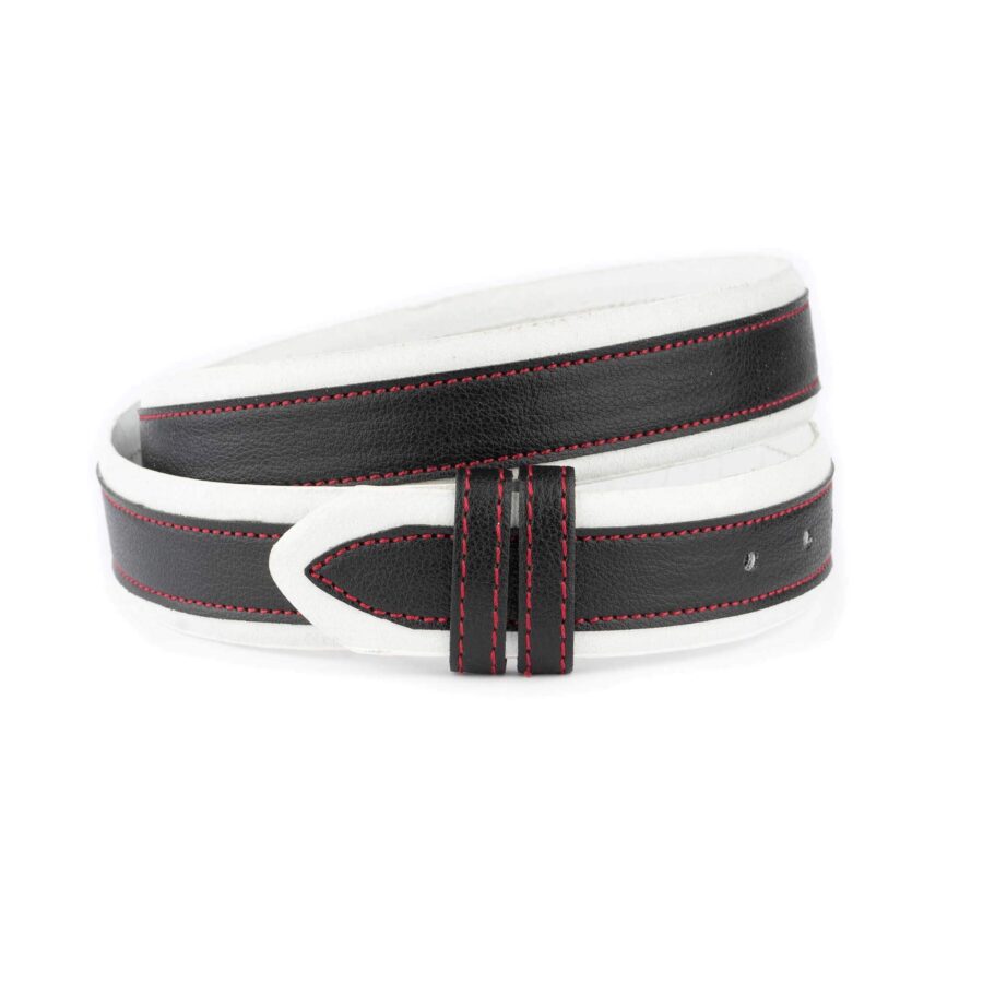 white men belt strapwith black strip 3 8 cm 1 33 22062024 38CUT WHITBLAC