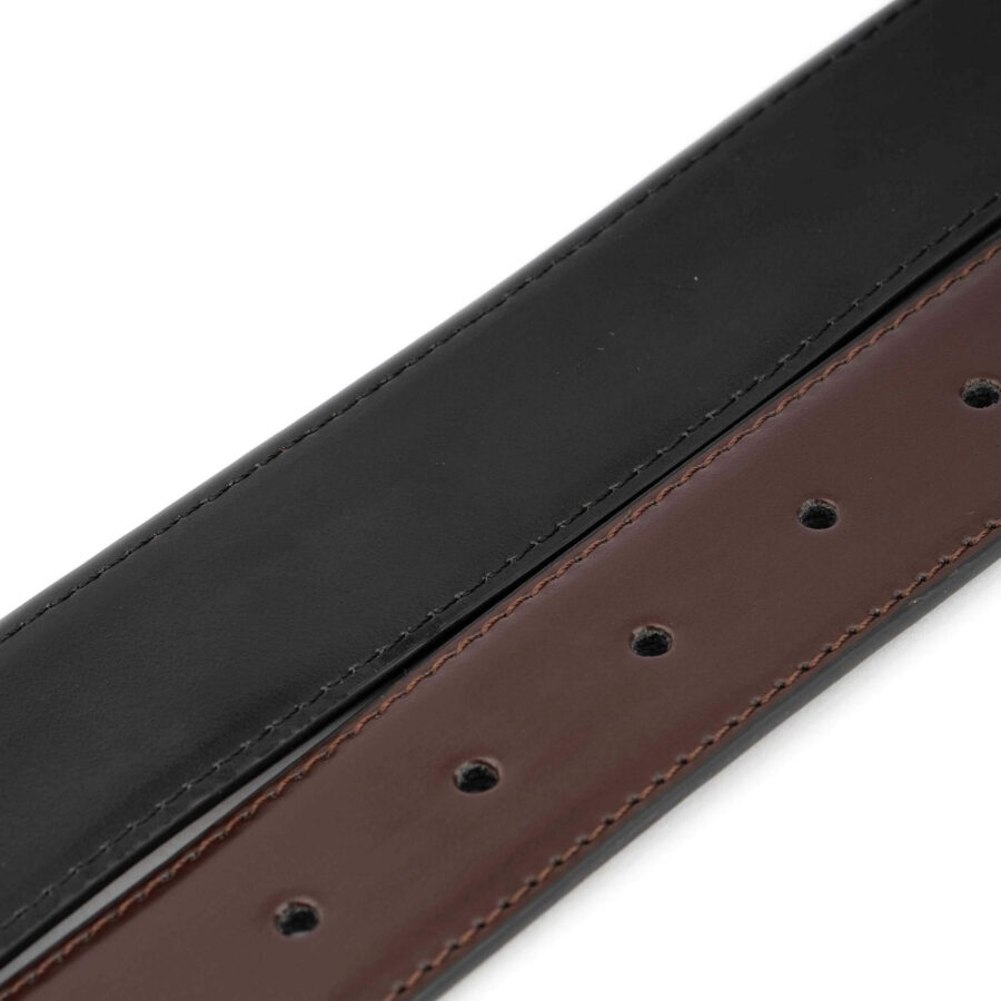 1 1 2 inch reversible mens belt black brown silver buckle 6