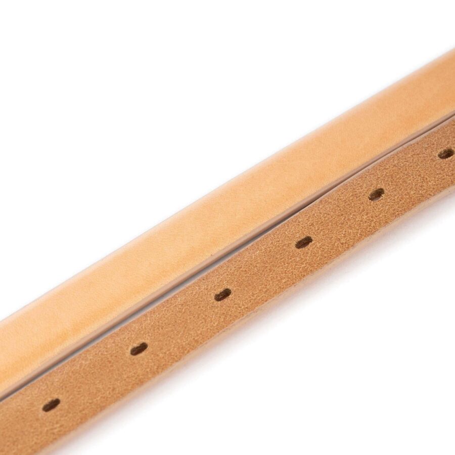 Classic Leather Belt in Natural Gold Buckle 2 0 cm 3