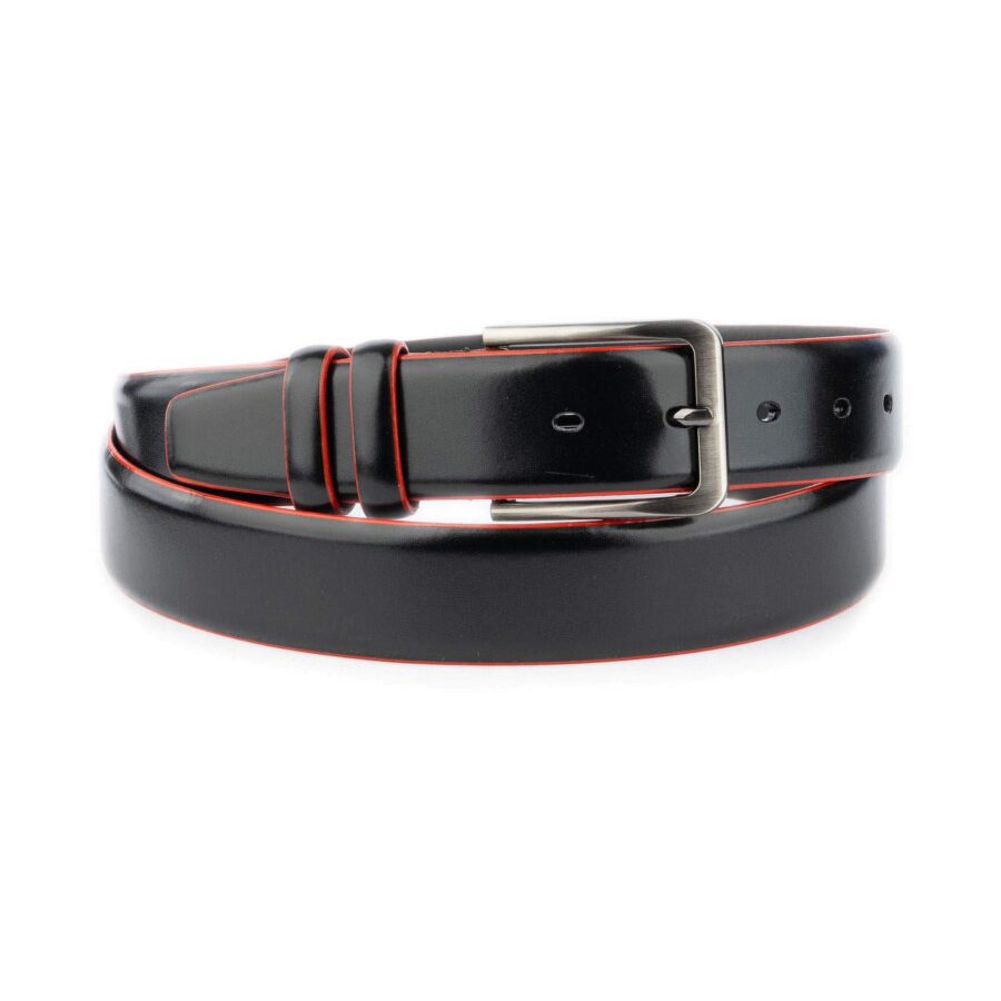 Hand Painted Red Edge Black Belt For Men 1 13 02092024 AML