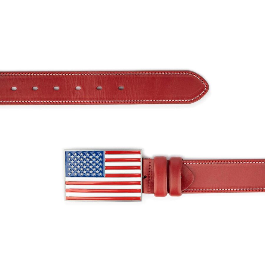 american flag belt thick real leather 2