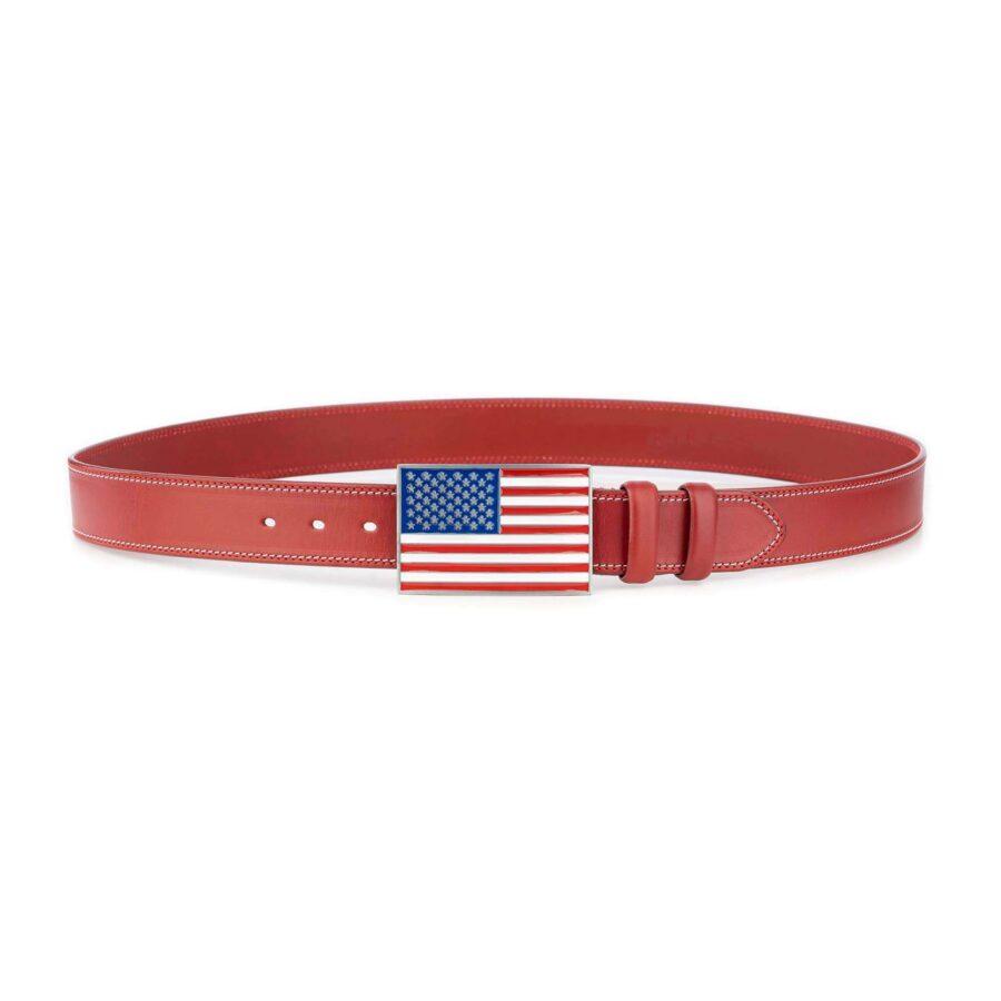 american flag belt thick real leather 3