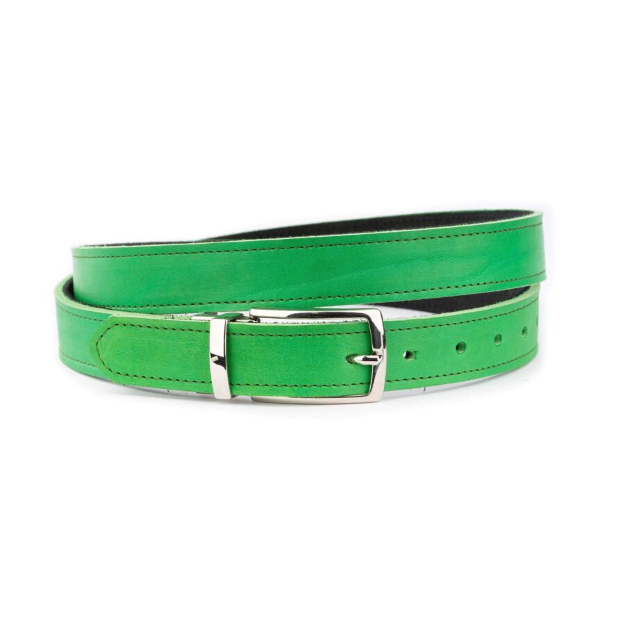 bright green mens leather reversible belt 1 30 FET7932 VEL3504 MAG12055